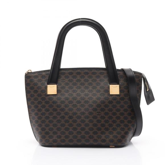 Celine Brown Black Macadam handbag Leather - Picture 1 of 7